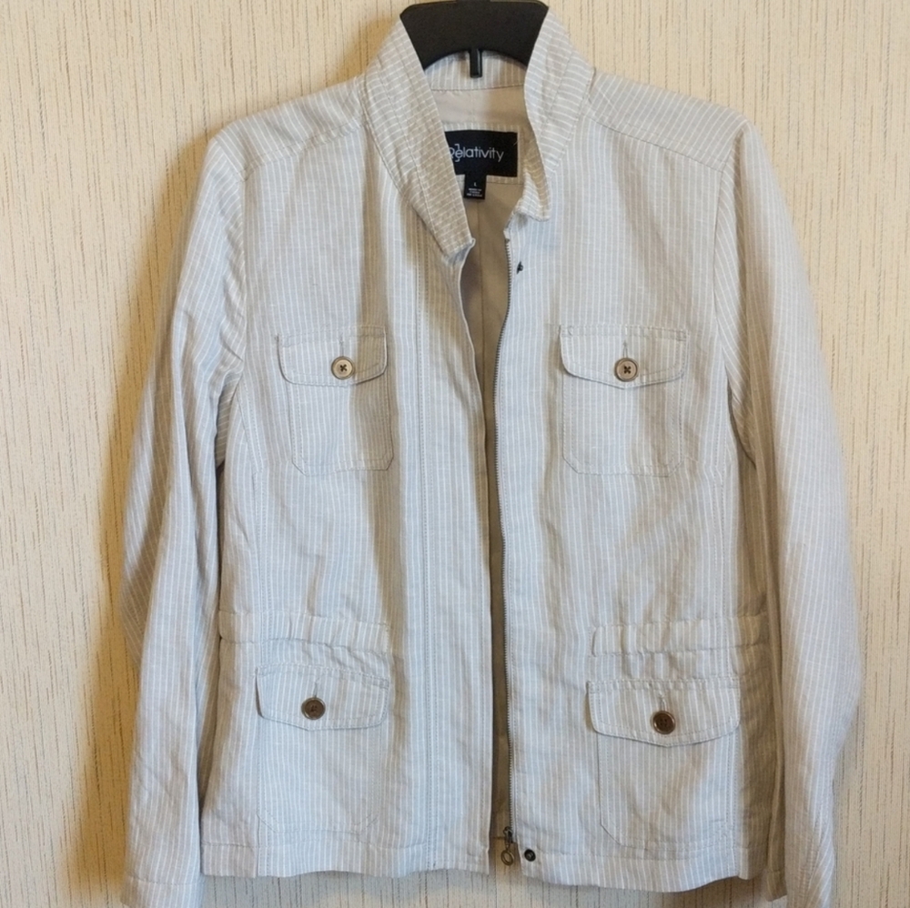 Relativity Striped Jacket Size Large - image 5